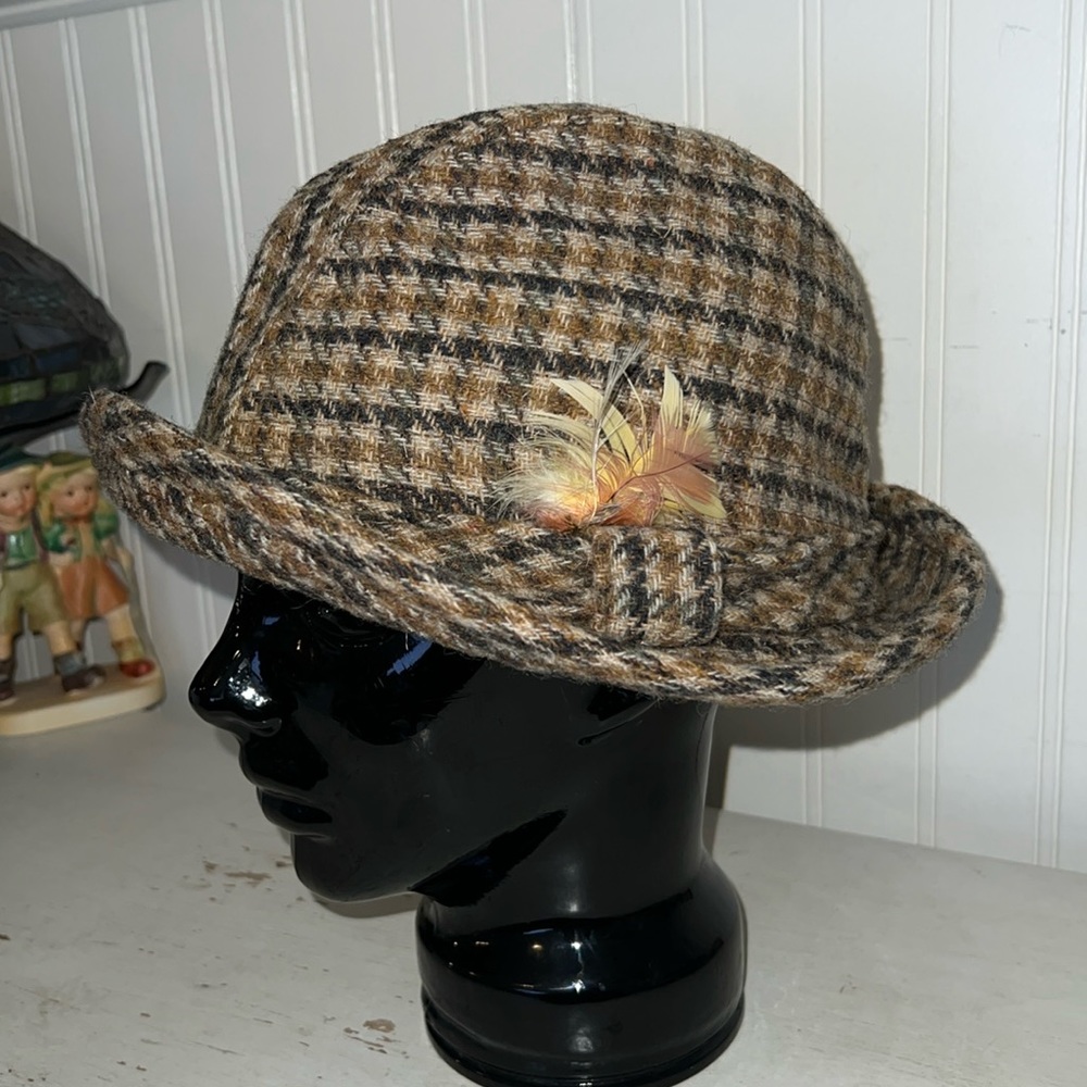 Vintage Brooks brothers wool plaid tartan fedora hat